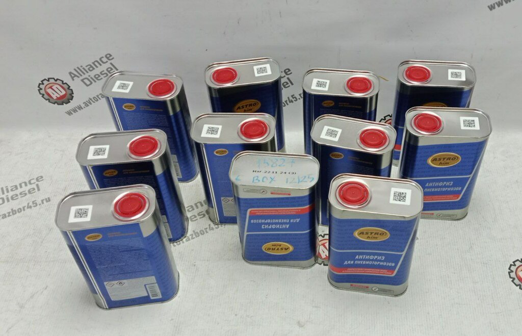 Антифриз для пневмотормозов Астрохим жестяная канистра 1л АС-900 нов. 